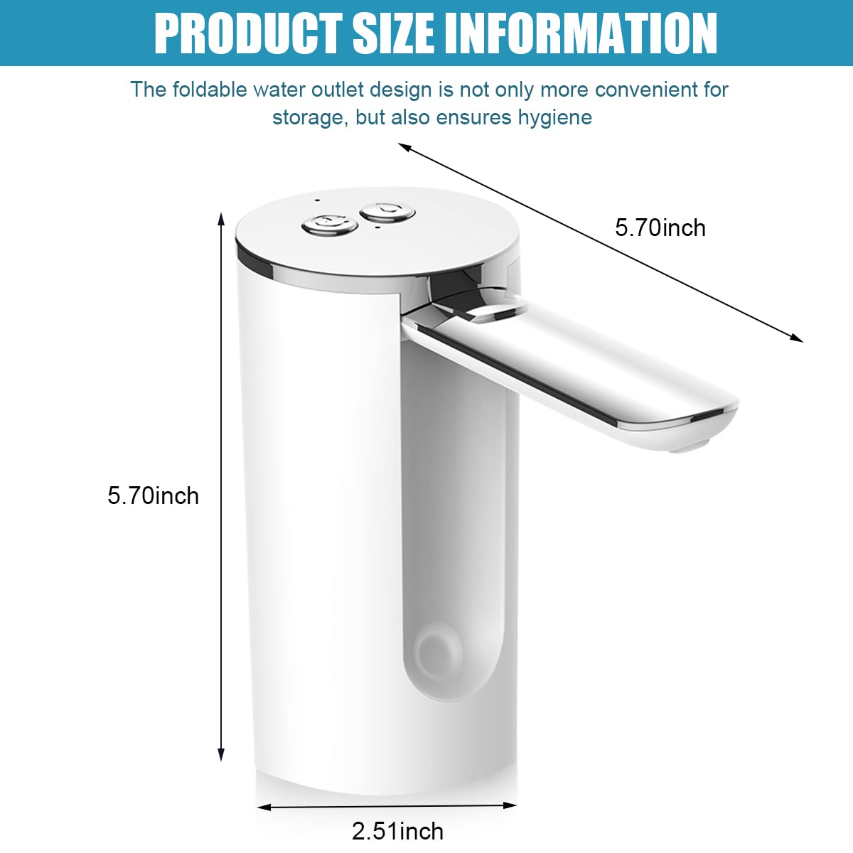 Supvox Cordless Electric Water Pump - with Fold Down Spout Universal Water Bottle Pump Dispenser for 1-5 Gallon Water Can Automatic Water Bottle Pump for Home Office Camping(Whit) Supvox Cordless Electric Water Pump - with Fold Down Spout Universal Water Bottle Pump Dispenser for 1-5 Gallon Water Can Automatic Water Bottle Pump for Home Office Camping(Whit)